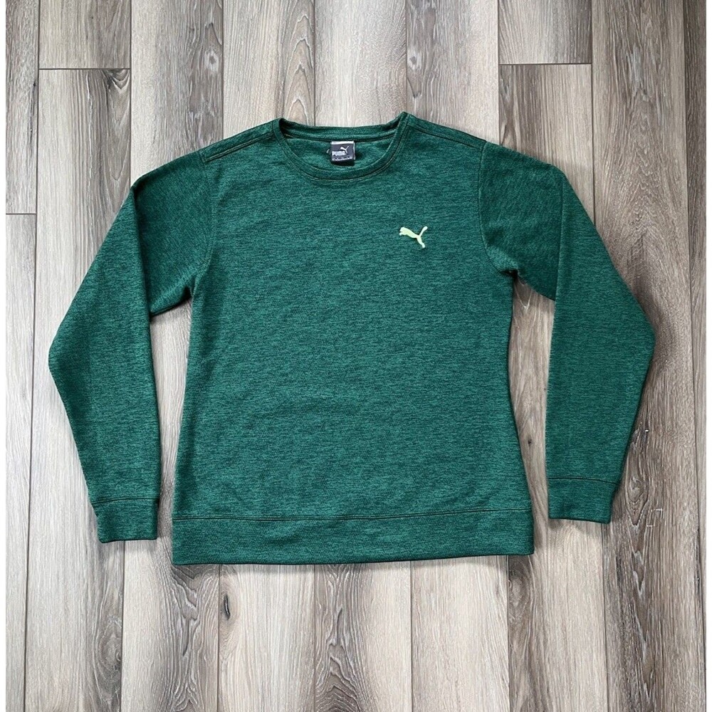 PUMA Sport Lifestyle Green Crewneck Long Sleeve Sweatshirt Kids Size XL